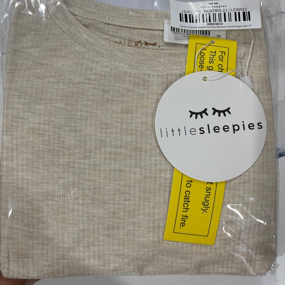 Little Sleepies Heather Oatmeal Ribbed 2 Piece 4T